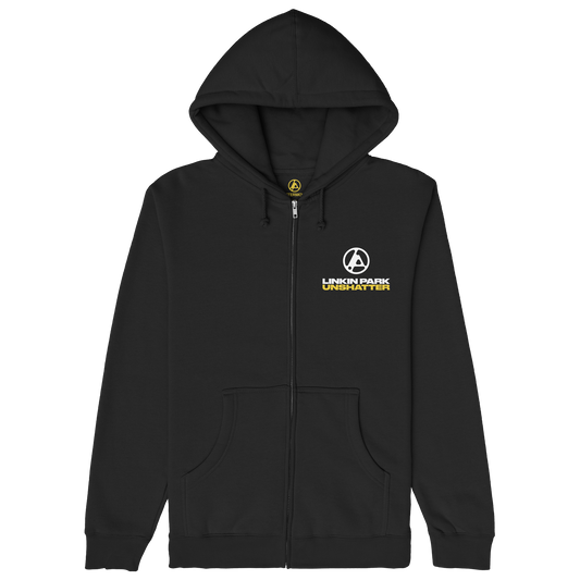 HOODIE UNSHATTER SQUARES BLACK ZIP UP